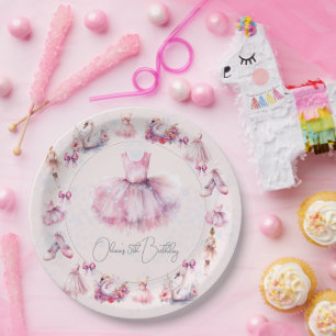 Beautiful Personalised Ballerina Birthday Paper Plate