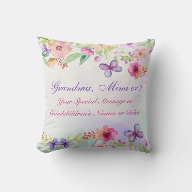 Beautiful Personalised Gifts for Grandma, Cushion (Front)