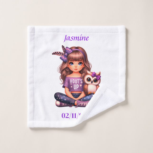 Beautiful personalised girls wash cloth (Wash Cloth)
