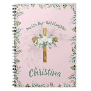 Beautiful Personalised GODDAUGHTER Pink Notebook