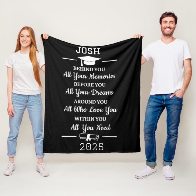Beautiful Personalised Graduation Poem Fleece Blanket (In Situ)