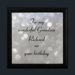 Beautiful Personalised Grandson Birthday Gift Box<br><div class="desc">Gorgeous Personalised Gift Box ' For my wonderful Grandson on your Birthday'</div>
