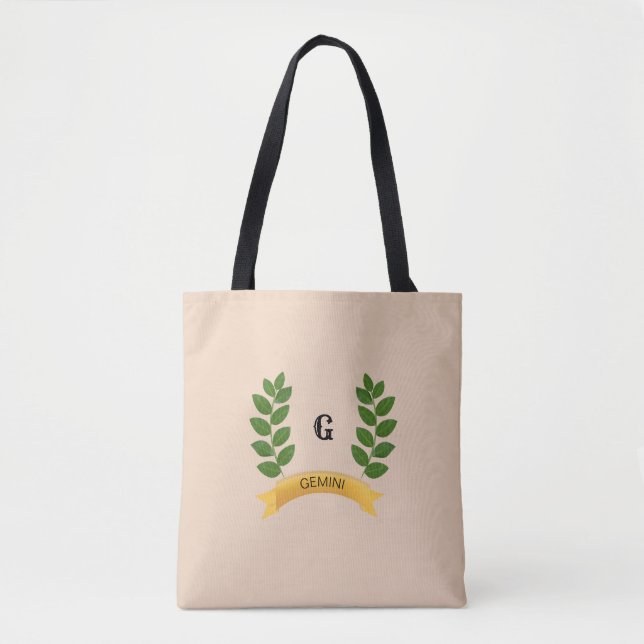 Beautiful Personalised Green Leaves Tote Bag (Front)