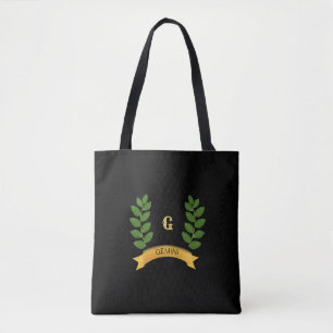 Beautiful Personalised Green Leaves Tote Bag