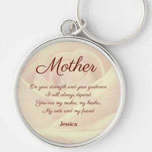 Beautiful Personalised Mother Poem Key Ring