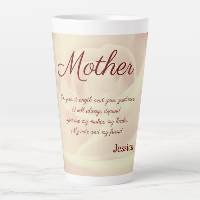 Beautiful Personalised Mother Poem Latte Mug (Front)