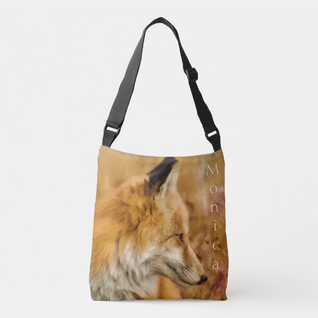 Beautiful Personalised Red Fox Design Crossbody Bag (Front)