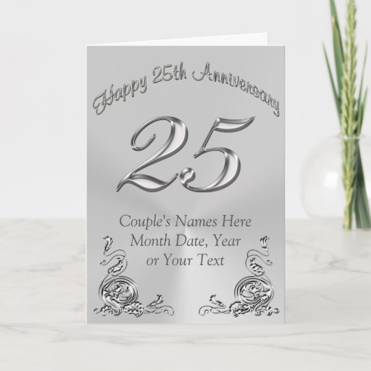 Beautiful PERSONALIZED 25th Anniversary  Cards  Zazzle co uk