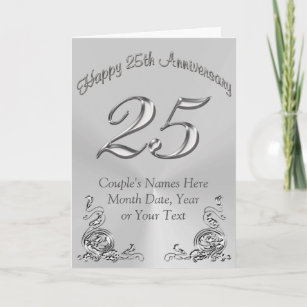 Beautiful PERSONALIZED 25th Anniversary Cards