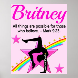 BEAUTIFUL PERSONALIZED CHRISTIAN GYMNAST POSTER
