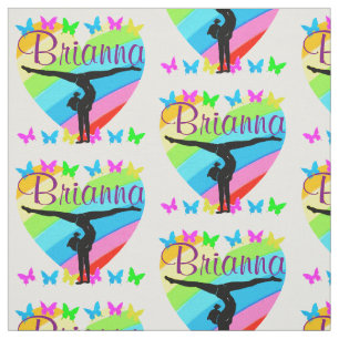 BEAUTIFUL PERSONALIZED GYMNAST GIRL FABRIC