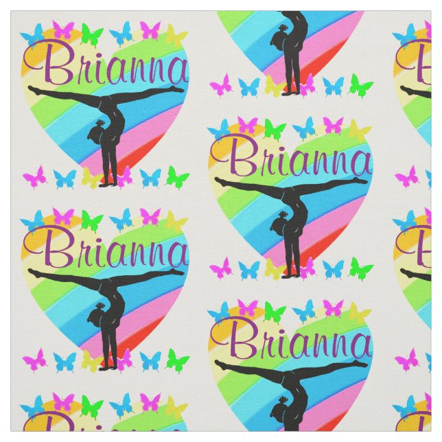 BEAUTIFUL PERSONALIZED GYMNAST GIRL FABRIC (Swatch)