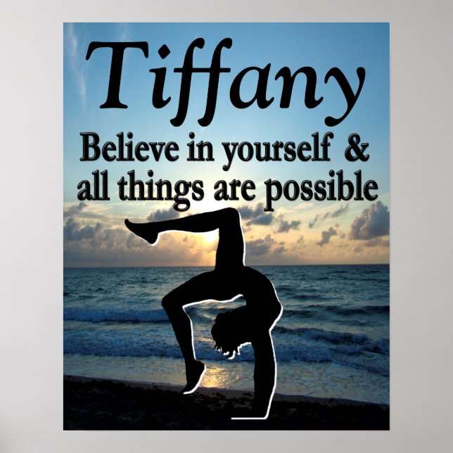 BEAUTIFUL PERSONALIZED GYMNAST GIRL POSTER (Front)