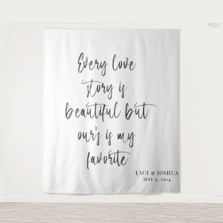 Beautiful Personalized Wedding Tapestry Backdrop 