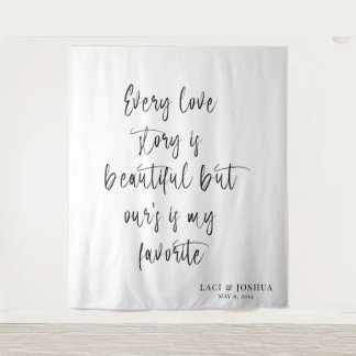 Beautiful Personalized Wedding Tapestry Backdrop 