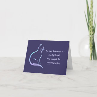 Beautiful Pet Cat Sympathy Message Deep Purple Card