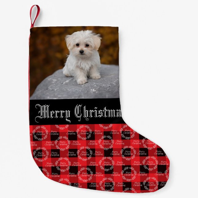 Beautiful Pet Photo Christmas Small Christmas Stocking (Front)