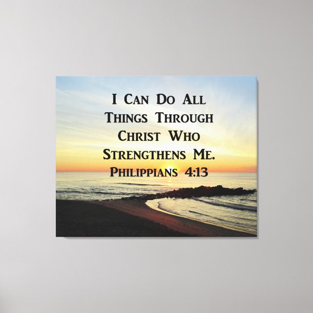 BEAUTIFUL PHILIPPIANS 4:13 PHOTO DESIGN CANVAS PRINT (Front)