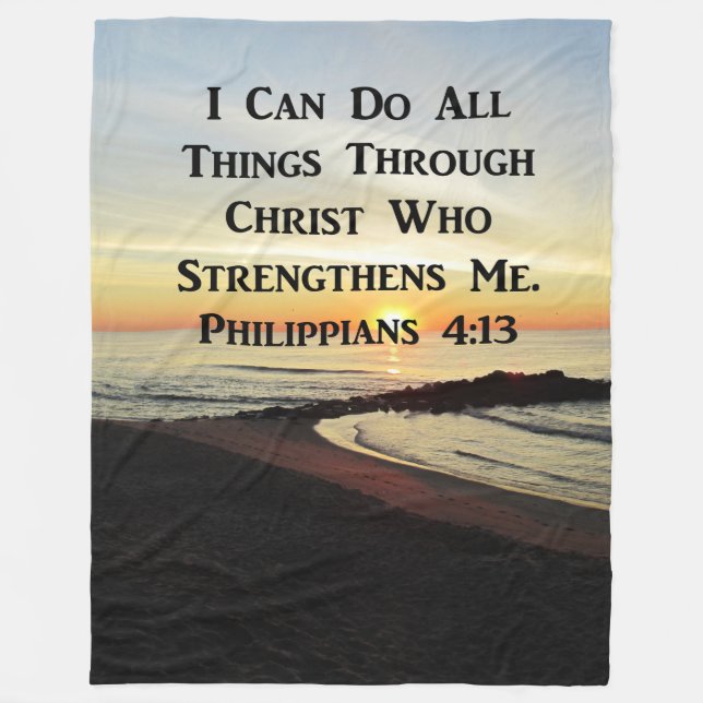 BEAUTIFUL PHILIPPIANS 4:13 PHOTO DESIGN FLEECE BLANKET (Front)
