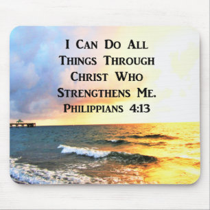 BEAUTIFUL PHILIPPIANS 4:13 SCRIPTURE PHOTO MOUSE MAT