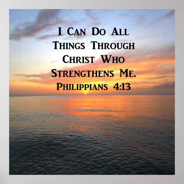 BEAUTIFUL PHILIPPIANS 4:13 SUNRISE POSTER (Front)