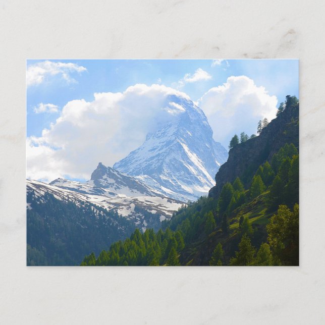 Beautiful photograph of the Matterhorn Postcard (Front)