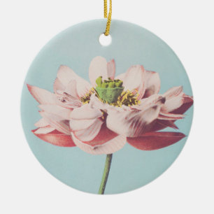 Beautiful photomechanical prints of Lotus Flowers Ceramic Tree Decoration
