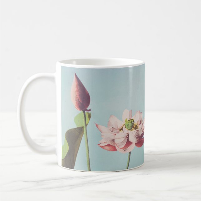 Beautiful photomechanical prints of Lotus Flowers Coffee Mug (Left)