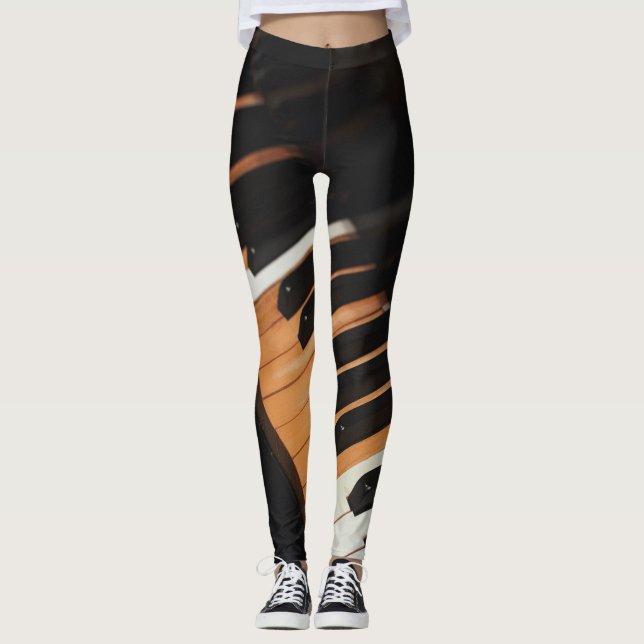 Beautiful Piano Artwork Leggings (Front)