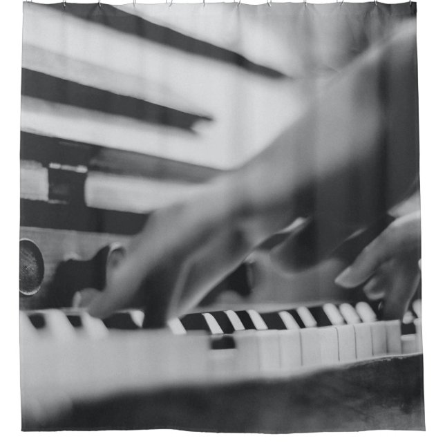 Beautiful Piano Artwork Shower Curtain (Front)