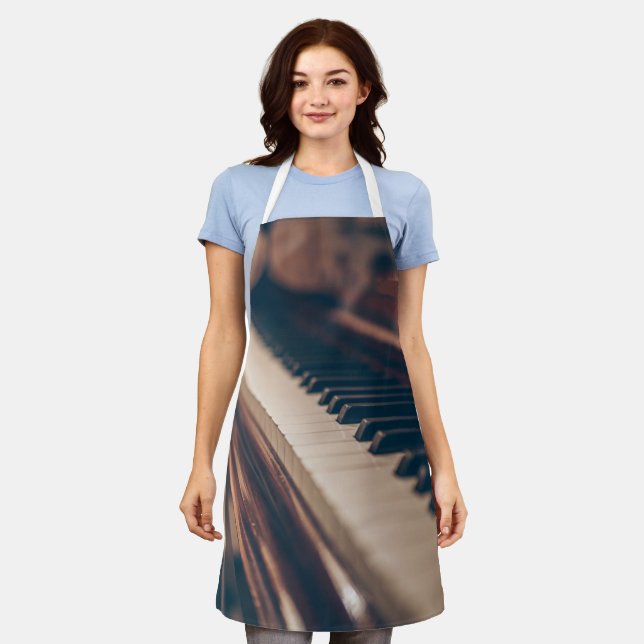 Beautiful Piano Design Apron (Worn)