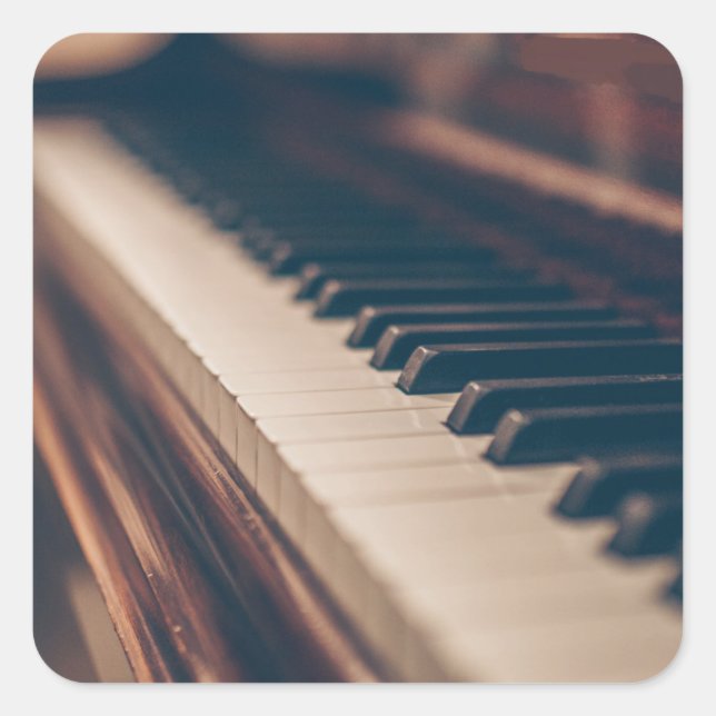 Beautiful Piano Design Square Sticker (Front)