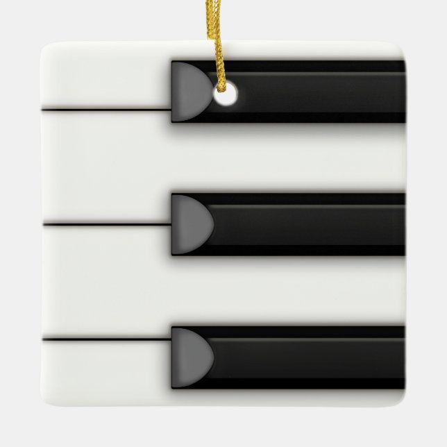 Beautiful Piano Keys Detail Musical Ceramic Ornament (Front)