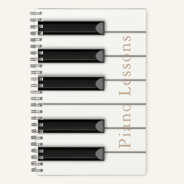 Beautiful Piano Keys Personalised 5.5x8.5 Notebook (Front)