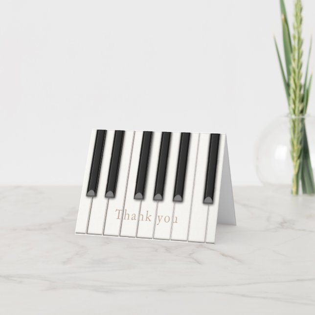 Beautiful Piano Keys Personalised Music Note Card (Front)