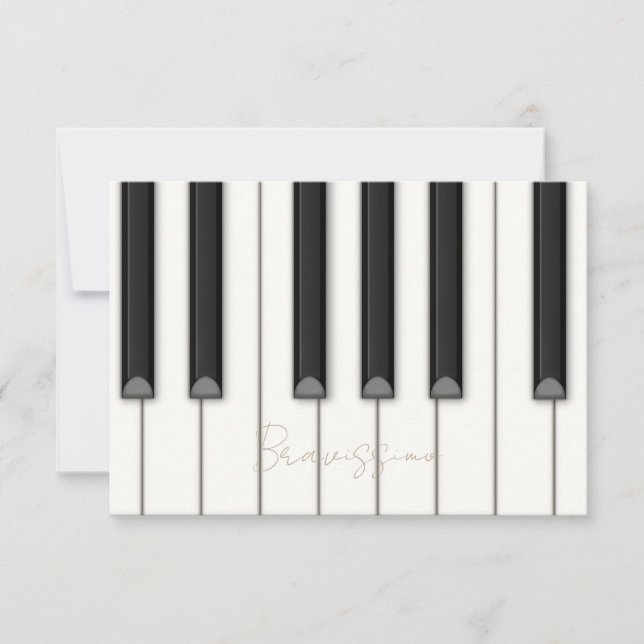 Beautiful Piano Keys Personalised Small Music Card (Front)