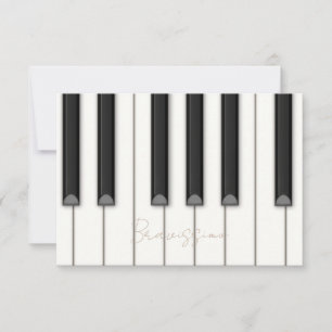 Beautiful Piano Keys Personalised Small Music Card