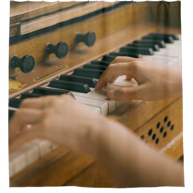 Beautiful Piano Shower Curtain (Front)