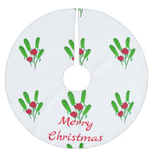 Beautiful Pickle Bouquet with Roses Thunder_Cove Brushed Polyester Tree Skirt