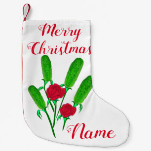 Beautiful Pickle Bouquet with Roses Thunder_Cove Small Christmas Stocking