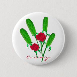Beautiful Pickle Bouquet with RosesThunder_Cove 6 Cm Round Badge