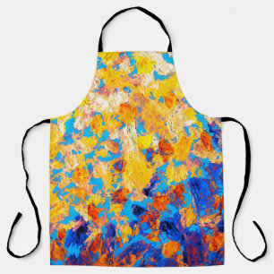 Beautiful pictorial handmade gouache dab etude ske apron