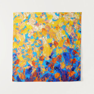Beautiful pictorial handmade gouache dab etude ske tapestry