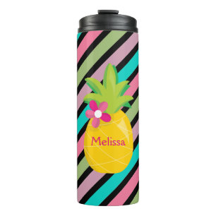 Beautiful Pineapples with Stripes Thermal Tumbler