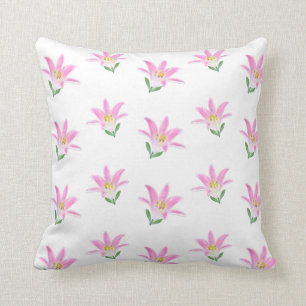 Beautiful Pink Amaryllis Flowers on White Cushion