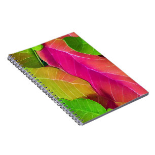 Beautiful Pink and Green Leafy Pattern  Notebook