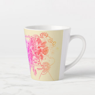 Beautiful Pink and Purple Floral Latte Mug