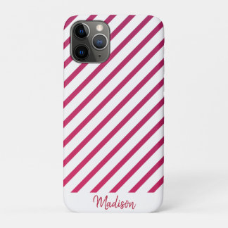 Beautiful Pink and red Stripes  iPhone 11 Pro Case