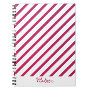 Beautiful Pink and red Stripes Notebook
