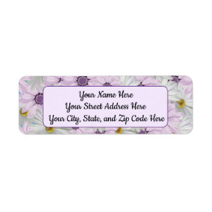 Beautiful Pink and White Daisy Floral Labels